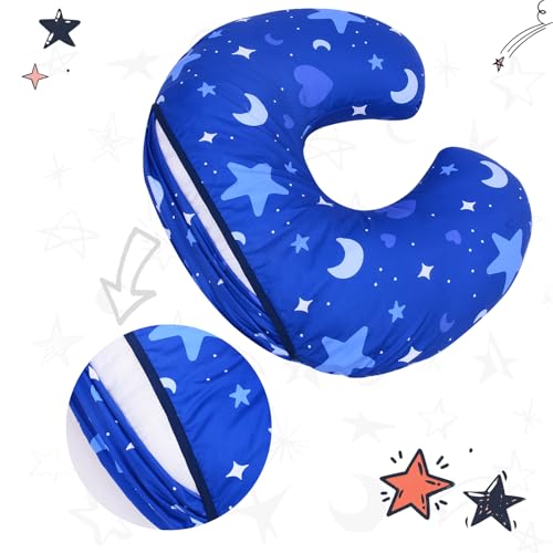 Cloele Nursing Pillow Cover for Women,White and Blue Star, 2 Pack - color: White&blue