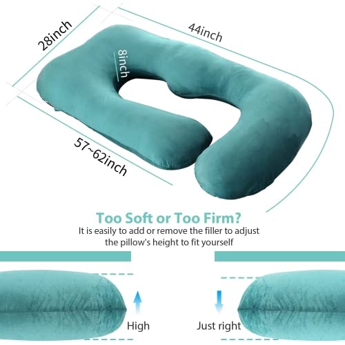 BATTOP Pregnancy Pillows for Sleeping- U Shaped Full Body Maternity Pillow, Pregnancy Pillow for Side Sleepers with Removable Cover, Supports Back, Hips, Belly & Legs (Dark Green) - color: Dark Green