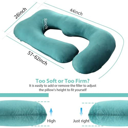 BATTOP Pregnancy Pillows for Sleeping- U Shaped Full Body Maternity Pillow, Pregnancy Pillow for Side Sleepers with Removable Cover, Supports Back, Hips, Belly & Legs (Dark Green) - color: Dark Green