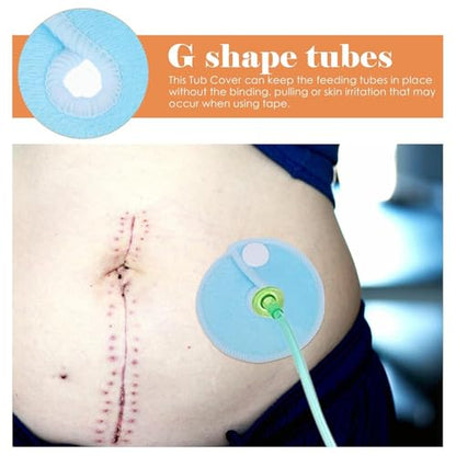 Feeding Tube Pads, G Tube Covers Gtube Button Covers Holder, 28 Pack Blue - color: Blue, size: 28 Pack