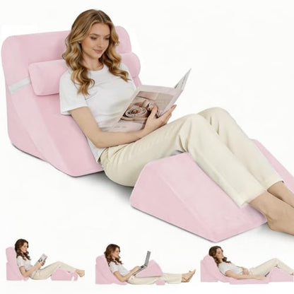 Wedge Pillow Set for After Surgery,Pink,4PCS-22 - color: Pink, size: 4PCS-22''
