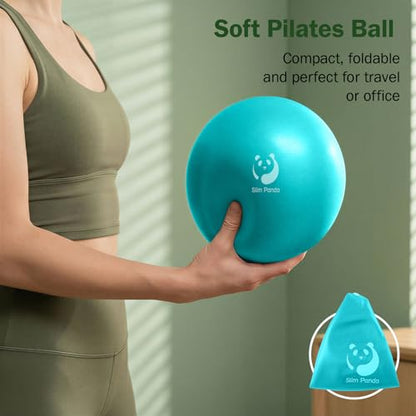 Slim Panda Pilates Ball 9 Inch Anti-Burst Small Exercise Ball - color: Lake Blue
