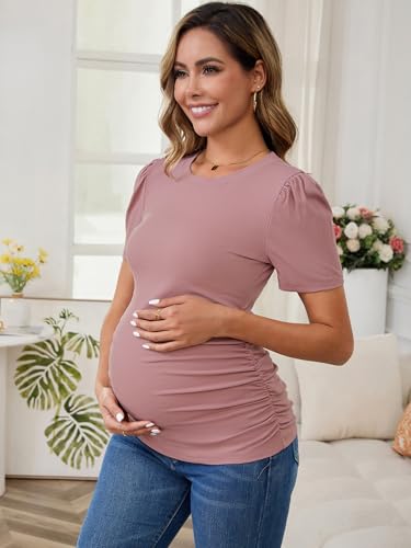 Maternity Work Tops Business Blouse Office - color: Pink, size: Small