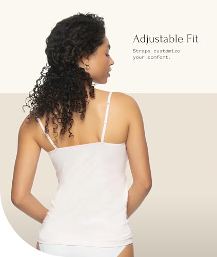 Felina Modal Stretch Camisole for Women, Modal, Cotton Cami - color: Black White, size: Medium