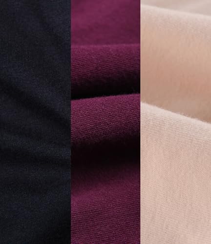 CAKYE 3 Pack Cotton Maternity Nursing Bras Breastfeeding Sleep Bralette - color: A-black+nude+burgundy/3pcs, size: Medium