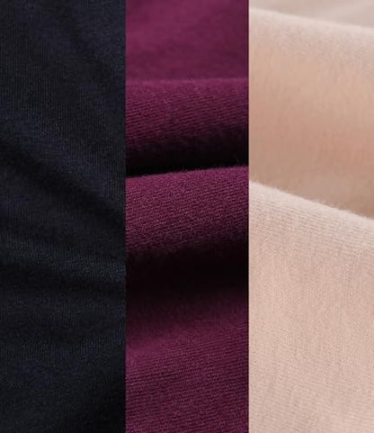 CAKYE 3 Pack Maternity Nursing Sleep Bra Breastfeeding Cotton Bralette - color: Black/Burgundy/Nude, size: X-Large