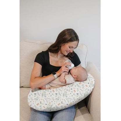 Konssy 2 Pack Nursing Pillow Covers, Soft Stretchy Cover for Breastfeeding - color: Blue Grass, Ice Blue