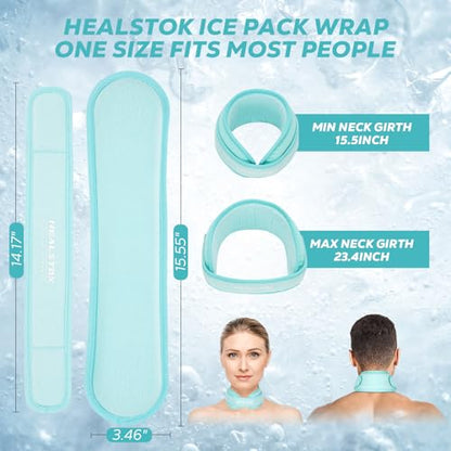 Neck Ice Pack Wrap, Reusable Cold/Hot Gel for Neck Pain, Icebluex2 - color: Iceblue+iceblue