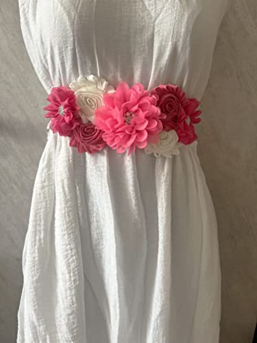 Wedding flowers sash belt Pregnancy sash maternity sashes - color: Hot Pink