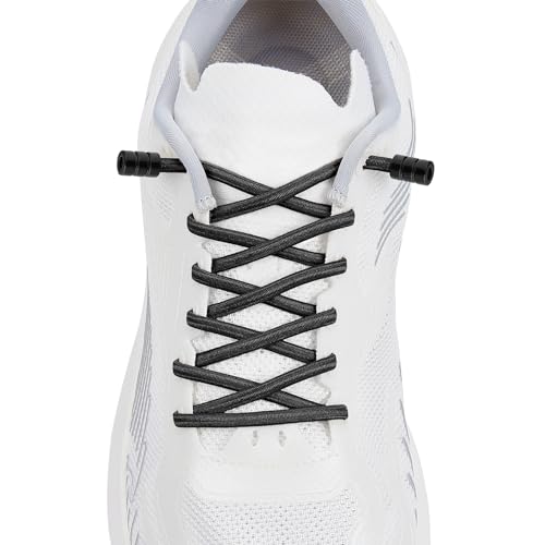 Elastic No Tie Shoelaces For Kids & Adults Sneakers，One Size Fits All - color: 01 Pair Black
