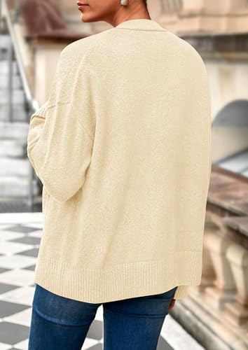 PRETTYGARDEN Women's Winter Oversized Cardigan Sweaters - color: Beige, size: Small