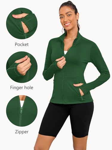 VUTRU Women's Workout Yoga Jacket Full Zip Running Athletic Track Jacket - color: A-green, size: X-Small