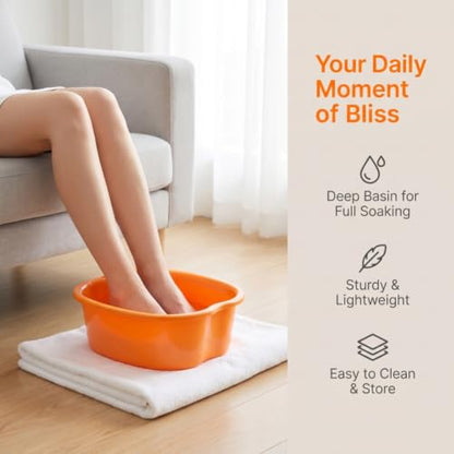 Ytterbium Foot Soaking Basin, Large Massage Foot Soaking Tub-Orange - color: Orange