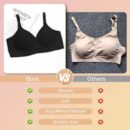 Nursing Bra for Breastfeeding,Maternity Bra Natural Shape,Nursing Sleep Bralette - color: Black, size: Medium