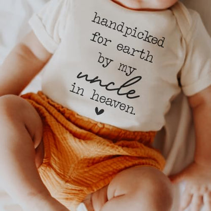 Handpicked For Earth By My Uncle In Heaven Bodysuit (0-3 Months, Natural)