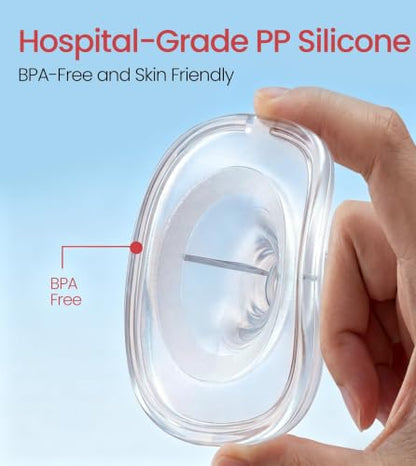 NCVI Wearable Breast Pump Hands Free for Mom Office, Home or Travel (White)