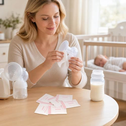 Breast Pump Cleaning Wipes, Travel Quick Clean Pump Part Wipes 60 Count - size: 1 Count (Pack of 60)
