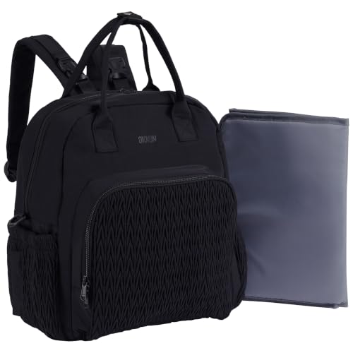 Large Capacity Diaper Bag Backpack with Insulated Pockets,Black - color: Black