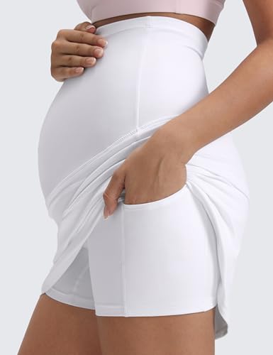 CRZ YOGA Maternity A Line Golf Skirts - color: White, size: Medium