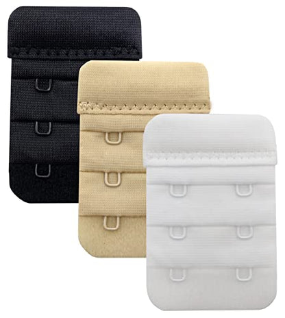 Women Bra Extenders 2 Hook/3 Hook/4 Hook Soft Bra Strap Extension - color: Bra Extender 2 Hook Black/Beige/White