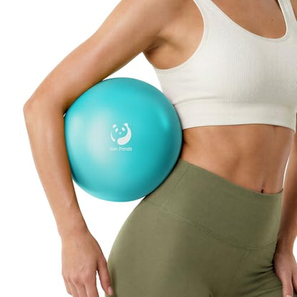 Slim Panda Pilates Ball 9 Inch Anti-Burst Small Exercise Ball - color: Lake Blue