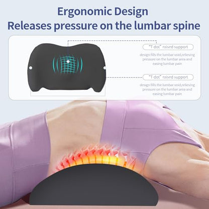 Cooling Lumbar Support Pillow for Office Chair,Memory Foam Car Back Cushion - color: Gray Cooling