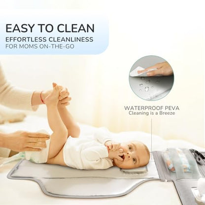 Alatino Portable Diaper Changing Pad, Wipe Clean, 24x22,Austere Grey - color: Austere Grey