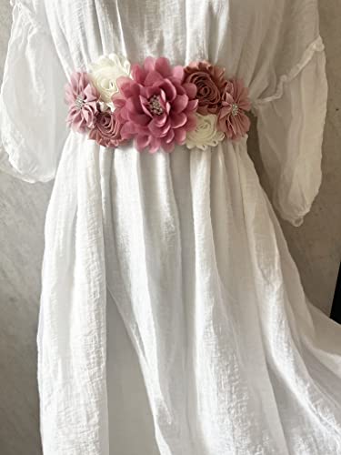 Wedding flowers sash belt Pregnancy sash maternity sashes - color: Dusty Pink