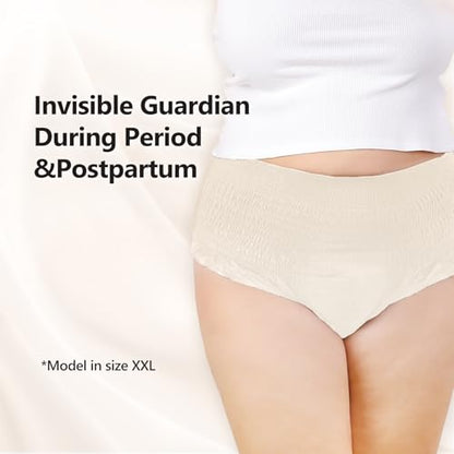 MOLLIS Disposable Period Underwear, Postpartum Panties, XXL, Beige, 16Ct - size: XXlarge(16 Count)