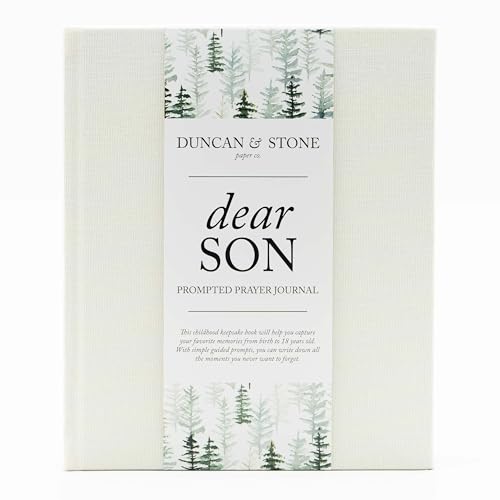 Duncan & Stone Dear Son Boy Mom Baby Memory Book Journal, Cream, 230pg - color: Cream