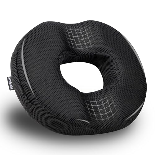 Mind Reader Donut Pillow Seat Cushion with Air-Cloud Technology, Tailbone, Hemorrhoid, Pregnancy Relief, Black - size: Donut Cushion