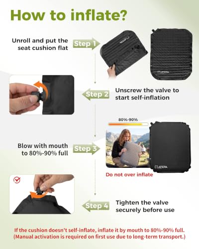 ATEPA Inflatable Seat Cushion - color: XL 1 Pack Black
