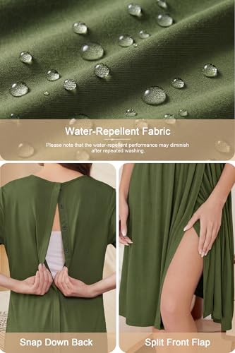 OUGES Women's Stain Resistant Labor Delivery Wrap Nursing Maternity Dress - color: Army Green, size: Small