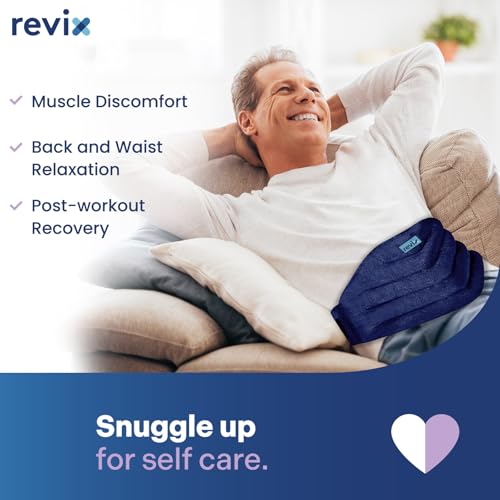 REVIX Microwavable Heating Pad for Back, Adjustable Heat Wrap, Navy - color: Navy