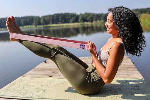 Extra-Wide 2 Inch Cotton Yoga Strap: Stretching, Physical Therapy, Exercise - color: Pink, size: 10 feet