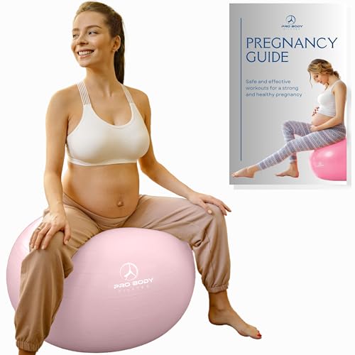 ProBody Pilates Pregnancy Ball with Guide - Birthing Ball - color: Rose, size: 75 cm: 5'10" +