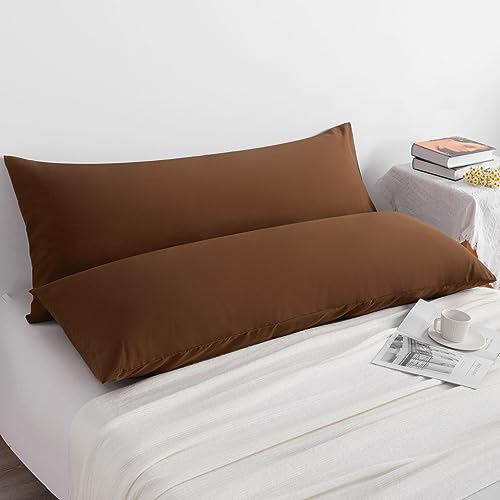 NTBAY Body Microfiber Pillowcases, Set of 2, Brown - color: Brown, size: Body (20"x54")