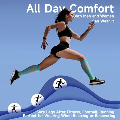 bropite Open Toe Compression Socks for Women，3 Pairs Toless Knee-High Socks - color: A-lightstripe Open, size: 4X-Large