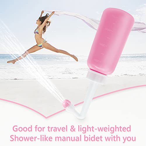 12oz Upside Down Peri Bottle for Postpartum Care, Perineal Cleansing Bottle - color: Pink