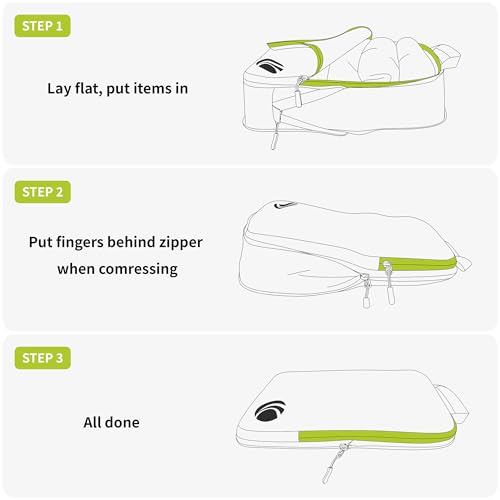 Cipway Compression Packing Cubes Set (White 3pcs) - color: White, size: 3PCS