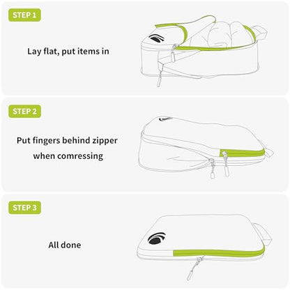 Cipway Compression Packing Cubes Set (White 3pcs) - color: White, size: 3PCS