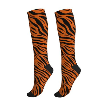 Compression Socks Knee High Support Stockings Women Men - color: Tiger Skin