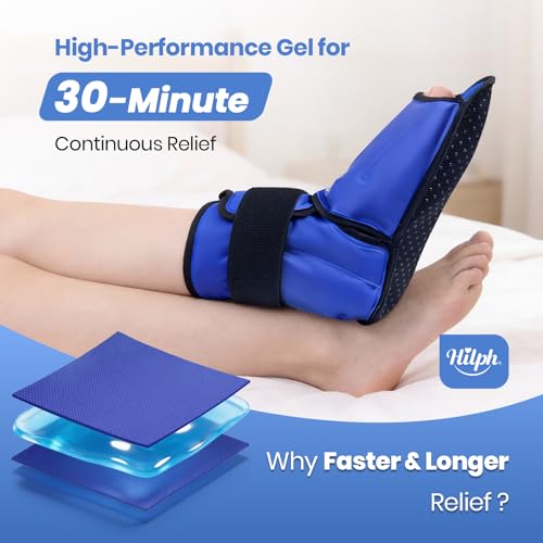Hilph Foot Ankle Ice Pack Wrap for Injuries, Ice Boot for Surgery Recovery - size: Medium