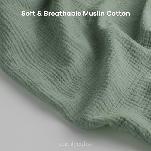 Muslin Nursing Cover Pack of 2 and Swaddle Blankets Bundled by Comfy Cubs
