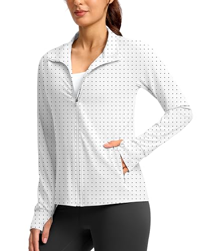 G Gradual Women's Sun Protection Lightweight Athletic Jacket Zip Up Jacket - color: Black Dot, size: XX-Large