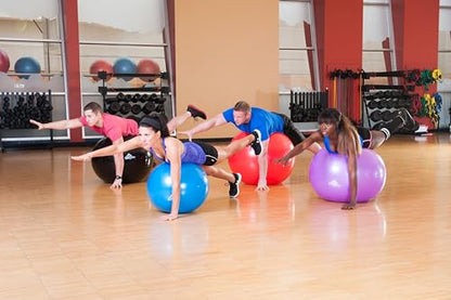 Black Mountain Products Exercise Stability Yoga Ball, Foot Pump, Ball Plug, Plug Puller, 2000 Lbs Static Weight Capacity Antiburst - color: Blue, size: 85cm
