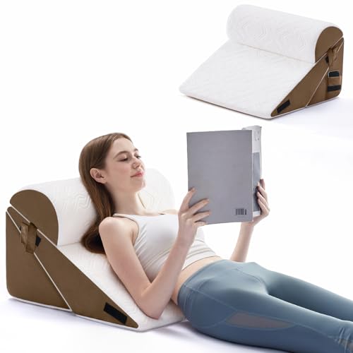 Negwoo 3PCS Wedge Pillow Set for After Surgery,Bed Wedge Pillow, Brown - color: Brown, size: 3 PCS-Standard