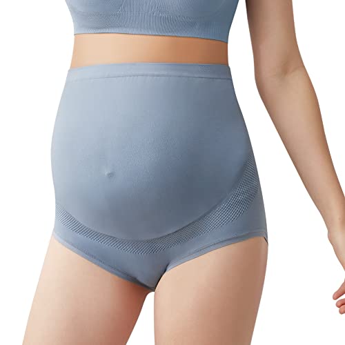 Mama Plus Women’s Maternity Underwear Over Bump High Waist Seamless Briefs Soft Stretch Pregnancy Panties Multi-Pack - color: Multi, size: Medium