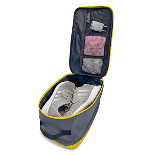 Biaggi Double Deck Compression Packing Cube –2-in-1 Expandable Travel Organizer with Integrated Shoe Cube Compartment – Lightweight Packing for Carry-On or Suitcase