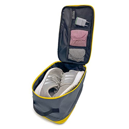 Biaggi Double Deck Compression Packing Cube –2-in-1 Expandable Travel Organizer with Integrated Shoe Cube Compartment – Lightweight Packing for Carry-On or Suitcase